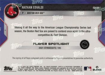2022 Topps Now Road to Opening Day Boston Red Sox #OD-26 Nathan Eovaldi Back
