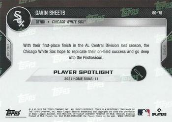 2022 Topps Now Road to Opening Day Chicago White Sox #OD-78 Gavin Sheets Back