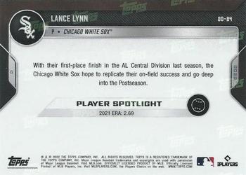 2022 Topps Now Road to Opening Day Chicago White Sox #OD-84 Lance Lynn Back