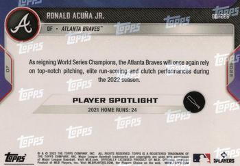 2022 Topps Now Road to Opening Day Atlanta Braves #OD-226 Ronald Acuña Jr. Back