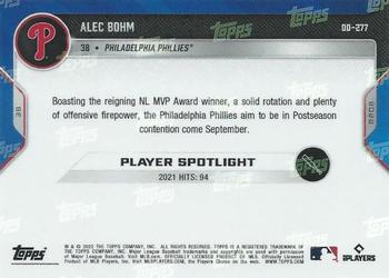 2022 Topps Now Road to Opening Day Philadelphia Phillies #OD-277 Alec Bohm Back