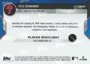 2022 Topps Now Road to Opening Day Philadelphia Phillies #OD-278 Kyle Schwarber Back