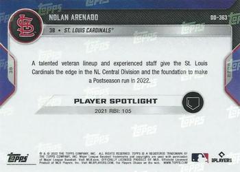 2022 Topps Now Road to Opening Day St. Louis Cardinals #OD-363 Nolan Arenado Back