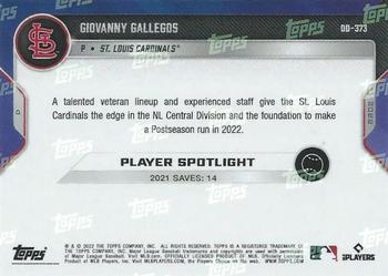 2022 Topps Now Road to Opening Day St. Louis Cardinals #OD-373 Giovanny Gallegos Back