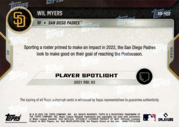 2022 Topps Now Road to Opening Day San Diego Padres #OD-422 Wil Myers Back