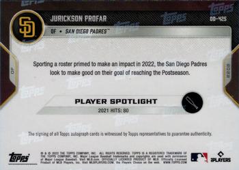 2022 Topps Now Road to Opening Day San Diego Padres #OD-425 Jurickson Profar Back