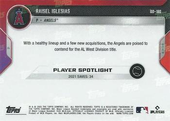 2022 Topps Now Road to Opening Day Los Angeles Angels #OD-180 Raisel Iglesias Back