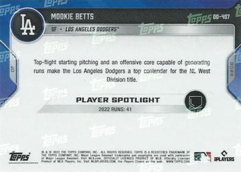 2022 Topps Now Road to Opening Day Los Angeles Dodgers #OD-407 Mookie Betts Back