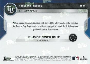 2022 Topps Now Road to Opening Day Tampa Bay Rays #OD-59 Shane McClanahan Back