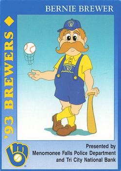 1993 Milwaukee Brewers Police - Menomonee Falls Police Department and Tri City National Bank #NNO Bernie Brewer Front