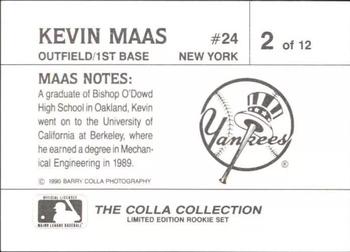 1990 The Colla Collection Limited Edition Kevin Maas #2 Kevin Maas Back