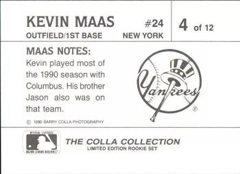 1990 The Colla Collection Limited Edition Kevin Maas #4 Kevin Maas Back