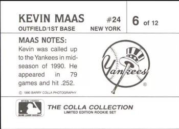 1990 The Colla Collection Limited Edition Kevin Maas #6 Kevin Maas Back