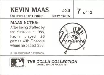 1990 The Colla Collection Limited Edition Kevin Maas #7 Kevin Maas Back