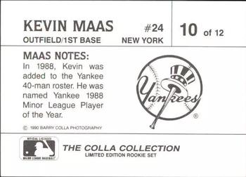 1990 The Colla Collection Limited Edition Kevin Maas #10 Kevin Maas Back