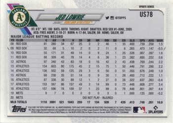 2021 Topps Chrome Update Sapphire Edition #US78 Jed Lowrie Back