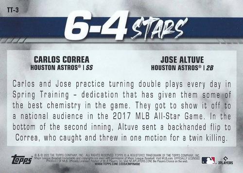 2022 Topps 6-4 Stars (Turnin' Two) 5x7 #TT-3 Carlos Correa / Jose Altuve Back