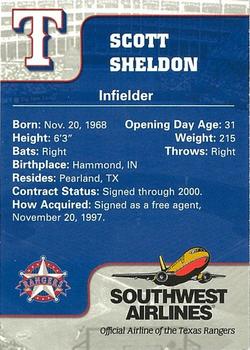 2000 Southwest Airlines Texas Rangers #NNO Scott Sheldon Back