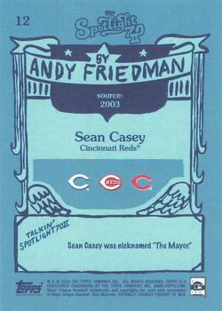 2022 Topps Spotlight 70 II by Andy Friedman #12 Sean Casey Back