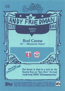 2022 Topps Spotlight 70 II by Andy Friedman #32 Rod Carew Back