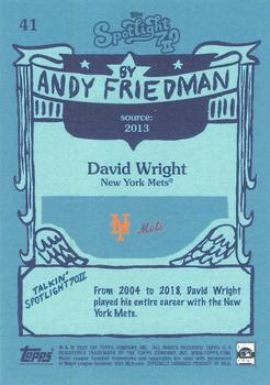 2022 Topps Spotlight 70 II by Andy Friedman #41 David Wright Back