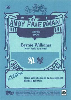 2022 Topps Spotlight 70 II by Andy Friedman #58 Bernie Williams Back