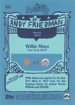 2022 Topps Spotlight 70 II by Andy Friedman #60 Willie Mays Back