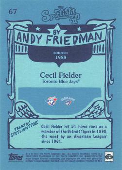 2022 Topps Spotlight 70 II by Andy Friedman #67 Cecil Fielder Back