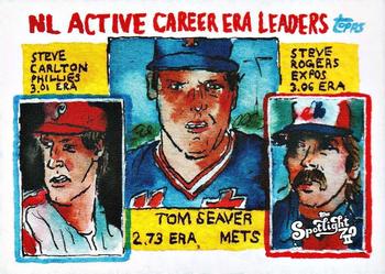 2022 Topps Spotlight 70 II by Andy Friedman - Spotlight70 Stamp #19 1984 Topps NL ERA Leaders (Steve Carlton / Tom Seaver / Steve Rogers) Front