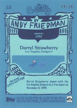 2022 Topps Spotlight 70 II by Andy Friedman - Spotlight70 Stamp #53 Darryl Strawberry Back