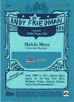2022 Topps Spotlight 70 II by Andy Friedman - Spotlight70 Stamp #56 Melvin Mora Back
