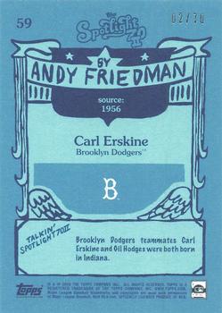 2022 Topps Spotlight 70 II by Andy Friedman - Spotlight70 Stamp #59 Carl Erskine Back