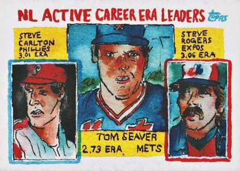 2022 Topps Spotlight 70 II by Andy Friedman - Red Back #19 1984 Topps NL ERA Leaders (Steve Carlton / Tom Seaver / Steve Rogers) Front