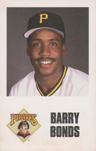 1988 Pittsburgh Pirates Schedule Postcards #NNO Barry Bonds Front