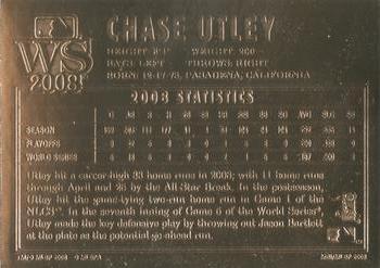 2008 Danbury Mint Philadelphia Phillies 2008 World Series Champions 22kt Gold #NNO Chase Utley Back