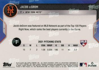2022 Topps Now MLB Network's Top 100 #T-7 Jacob deGrom Back