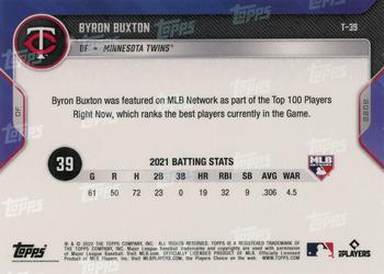 2022 Topps Now MLB Network's Top 100 #T-39 Byron Buxton Back