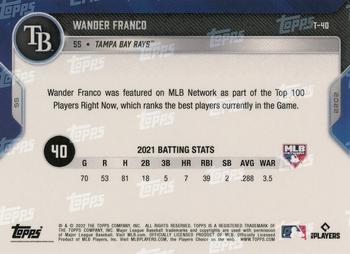 2022 Topps Now MLB Network's Top 100 #T-40 Wander Franco Back