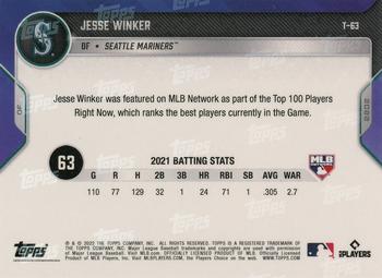 2022 Topps Now MLB Network's Top 100 #T-63 Jesse Winker Back