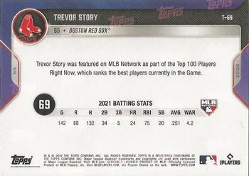 2022 Topps Now MLB Network's Top 100 #T-69 Trevor Story Back