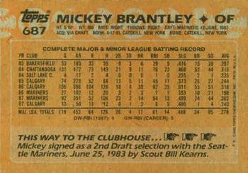 2017 Topps - Rediscover Topps 1988 Topps Stamped Buybacks Blue #687 Mickey Brantley Back