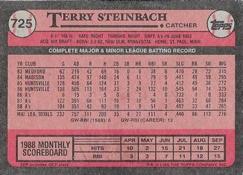 2017 Topps - Rediscover Topps 1989 Topps Stamped Buybacks Blue #725 Terry Steinbach Back