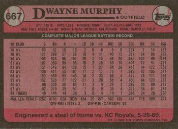 2017 Topps - Rediscover Topps 1989 Topps Stamped Buybacks Blue #667 Dwayne Murphy Back