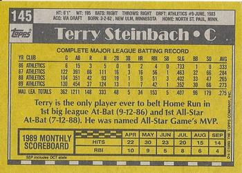 2017 Topps - Rediscover Topps 1990 Topps Stamped Buybacks Blue #145 Terry Steinbach Back