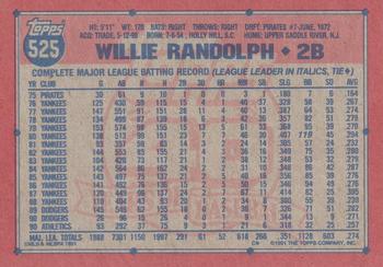 2017 Topps - Rediscover Topps 1991 Topps Stamped Buybacks Blue #525 Willie Randolph Back