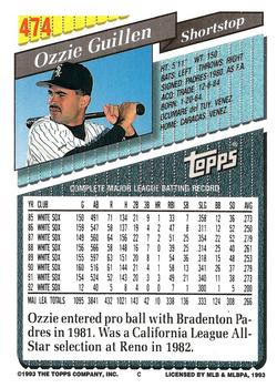 2017 Topps - Rediscover Topps 1993 Topps Stamped Buybacks Blue #474 Ozzie Guillen Back