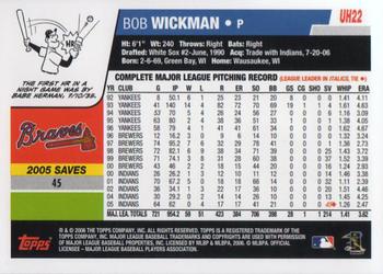 2017 Topps - Rediscover Topps 2006 Topps Updates & Highlights Stamped Buybacks Blue #UH22 Bob Wickman Back