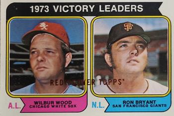 2017 Topps - Rediscover Topps 1974 Topps Stamped Buybacks Bronze #205 1973 Victory Leaders (Wilbur Wood / Ron Bryant) Front