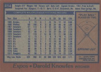 2017 Topps - Rediscover Topps 1978 Topps Stamped Buybacks Bronze #414 Darold Knowles Back