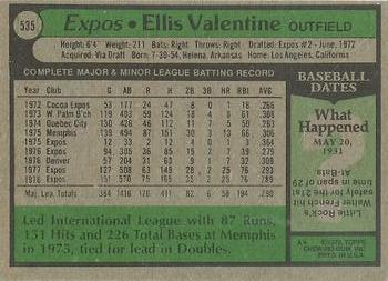 2017 Topps - Rediscover Topps 1979 Topps Stamped Buybacks Bronze #535 Ellis Valentine Back